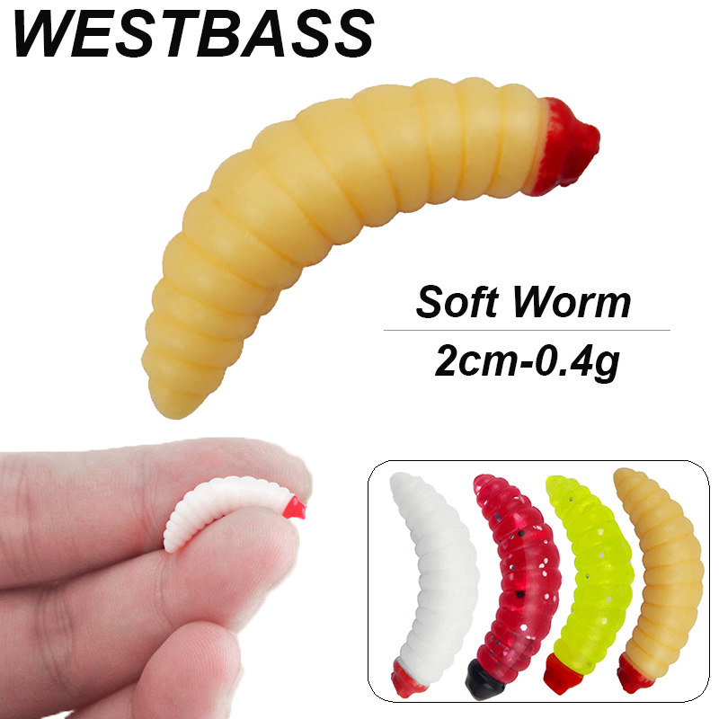 Fishing Equipment Deals - WESTBASS 20/50PCS Soft Larva Swimbait 2cm