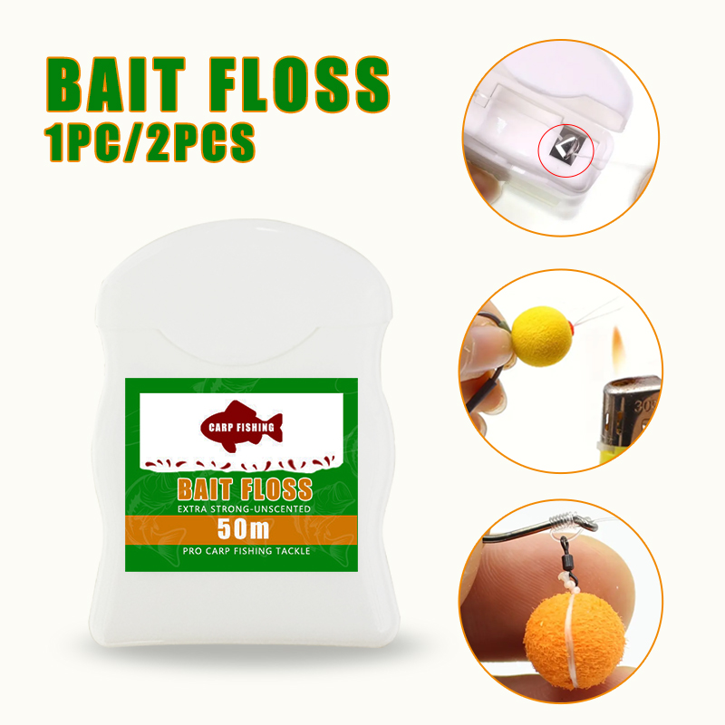 Freshwater Fishing Kit - 1pc/2pcs 50m Carp Fishing Bait Floss