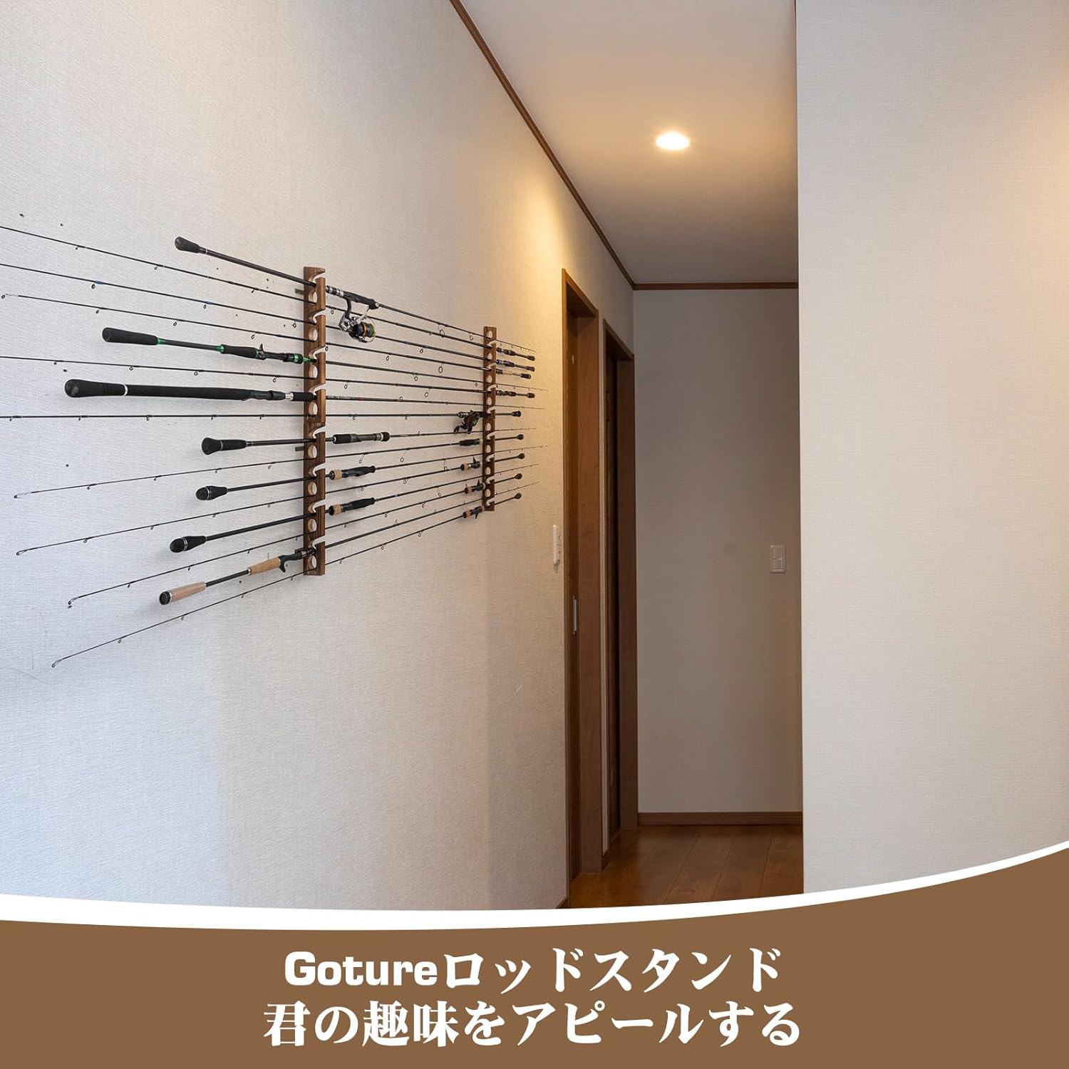 Goture Wood Fishing Rod Holder - Fishing Equipment Storage 评论和价格