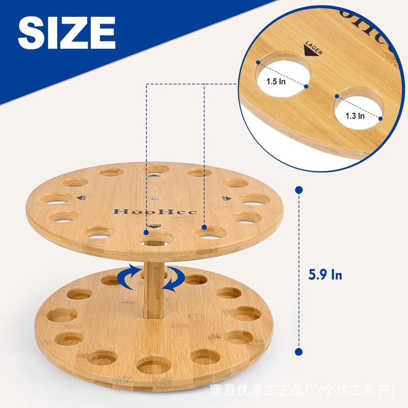 Round Solid Wood Fishing Rod S - Fishing Equipment Storage 评论和价格