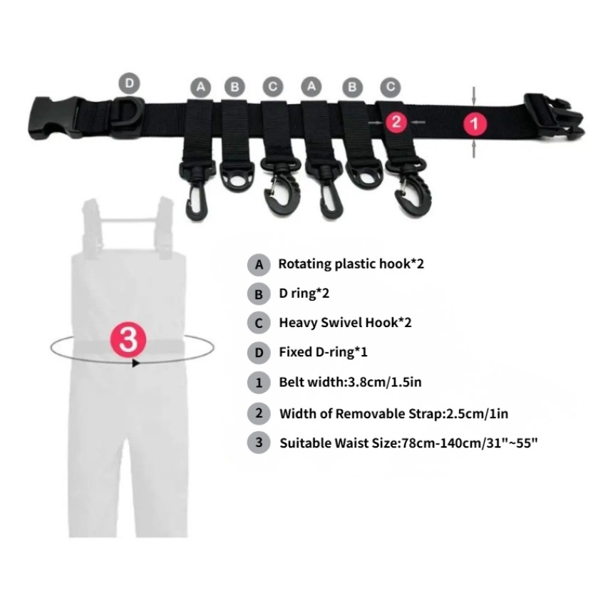 1Pcs Adjustable Wading Belts F - Fishing Equipment Carp 评论和价格