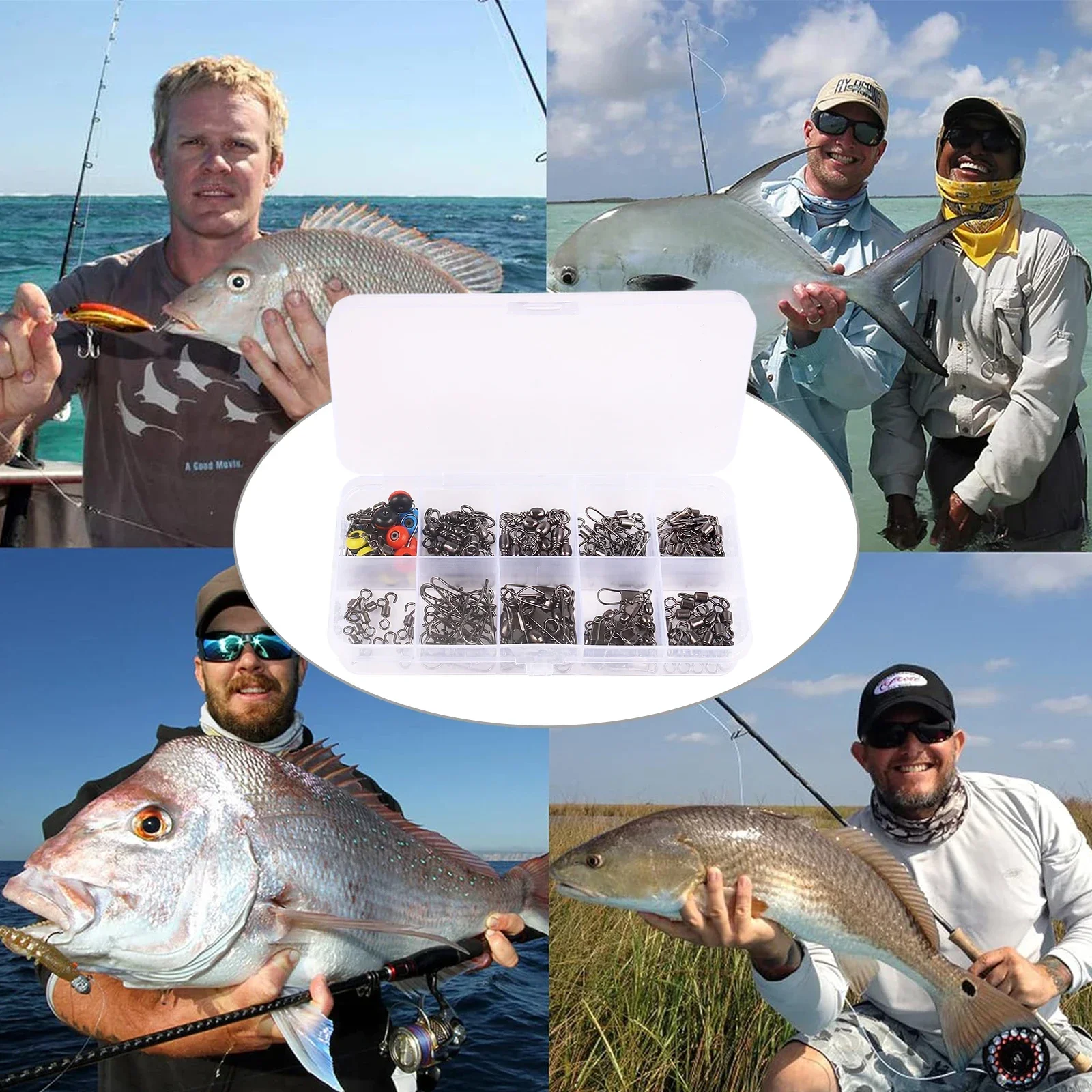 115pcs Fishing Swivel Connecto - Freshwater Fishing Kit 评论和价格
