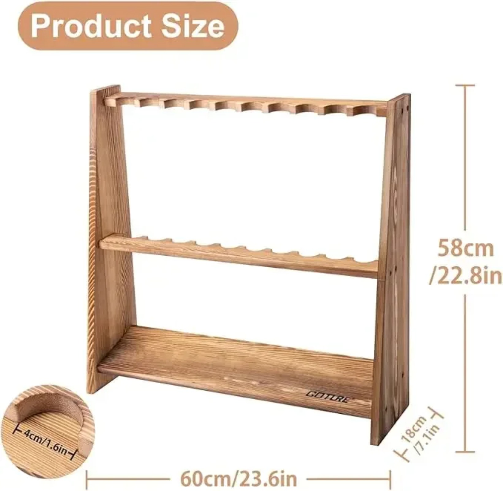 Goture Carbonized Pine Wood Fi - Fishing Equipment Storage 评论和价格