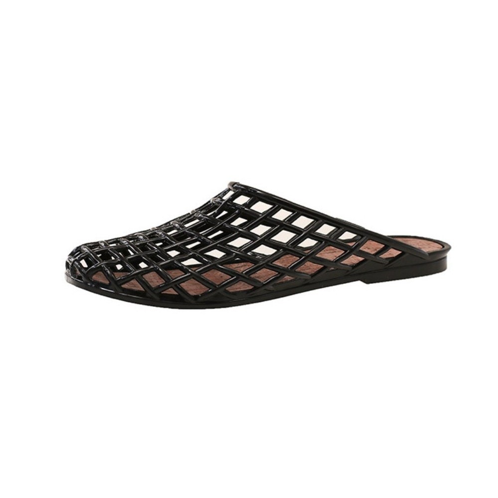 Round Toe PVC Crystal Slippers - Fishing Net 评论和价格