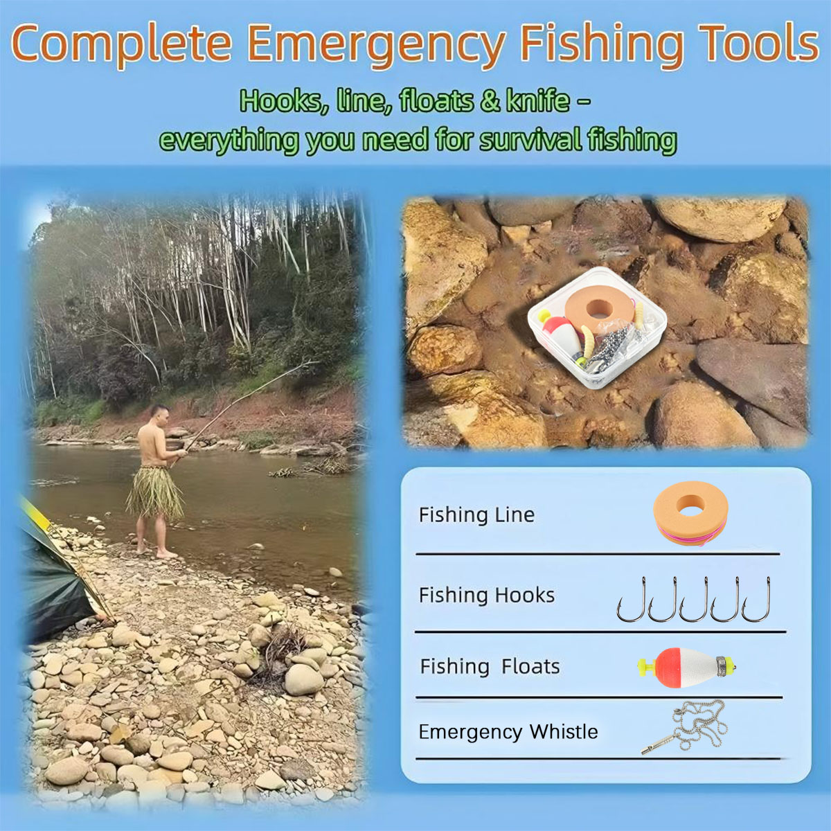Portable Emergency Fishing Gea - Fishing Equipment Storage 评论和价格